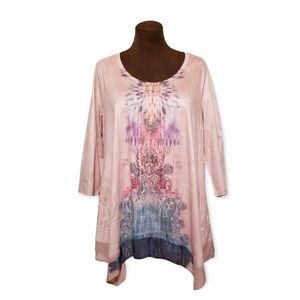 One World Long Sleeve Top Blouse Women's Plus Size 1X